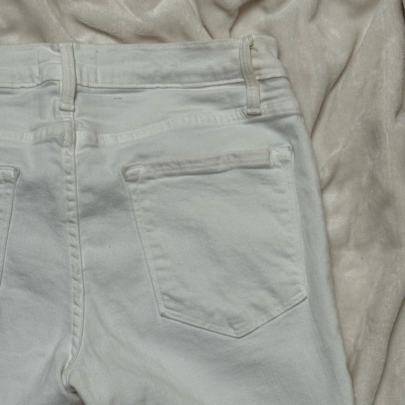 Frame Le Skinny de Jeanne Stagger Raw Hem White Denim White Size 28 - Picture 7 of 16